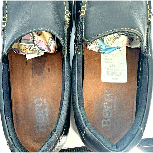 Born Leather Loafers Men's 11.5 Driving Moc Slip On Black Loafer Shoes Casual - Picture 7 of 10